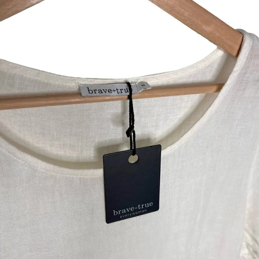 New Women’s Brave + True 100% Linen Clementine Dress Size S